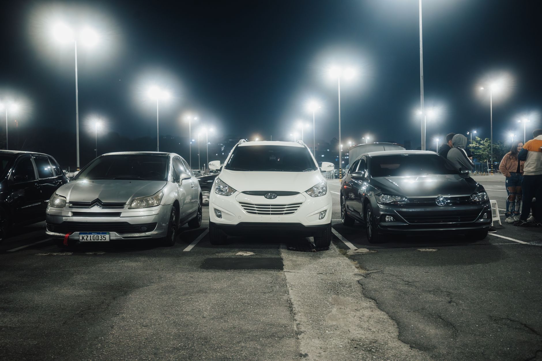 Voitures de location sur un parking