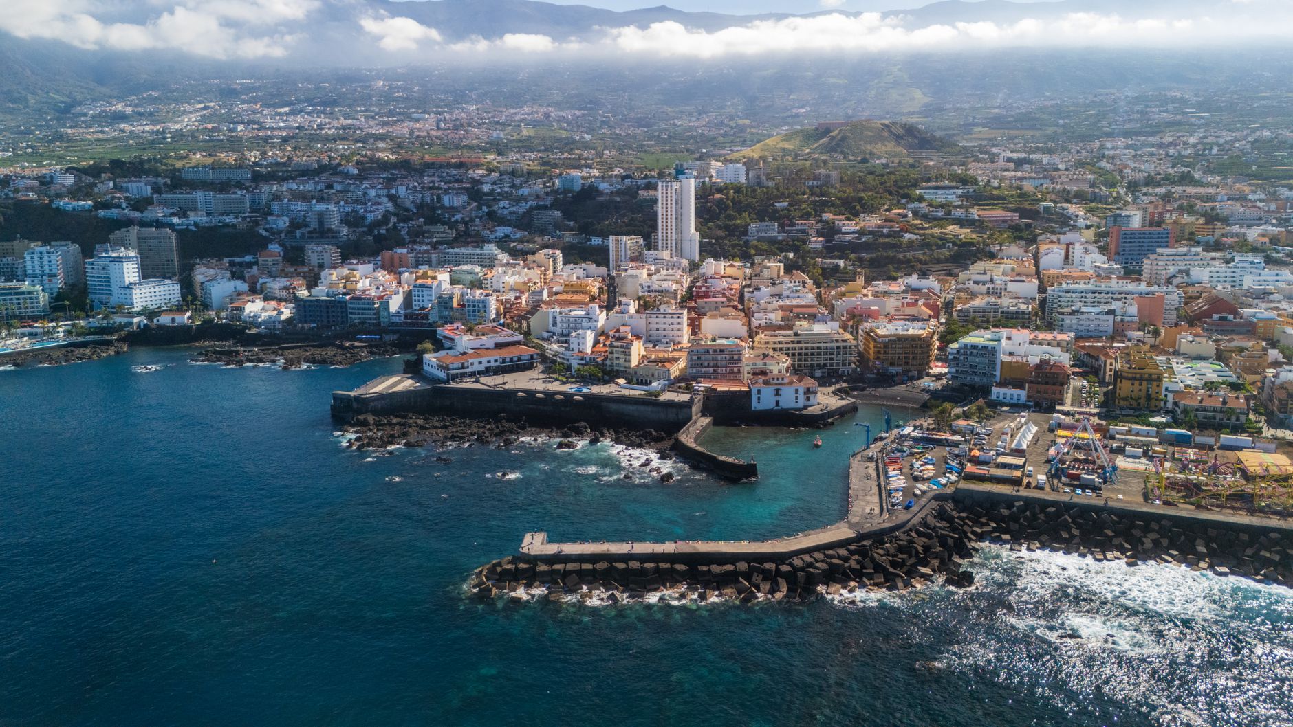 Vue aérienne de l'île de Ténérife